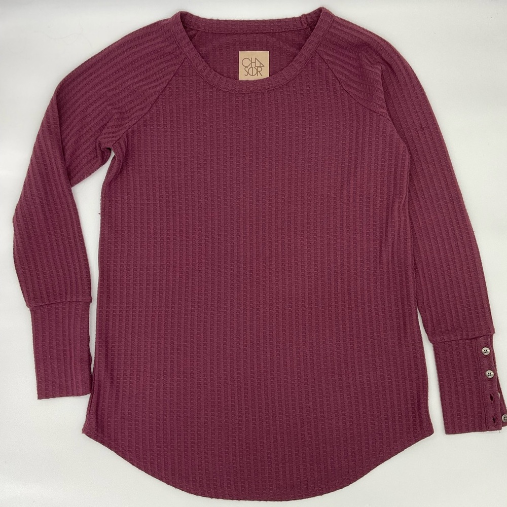 Chaser Waffle Knit Long Sleeve Top, Small